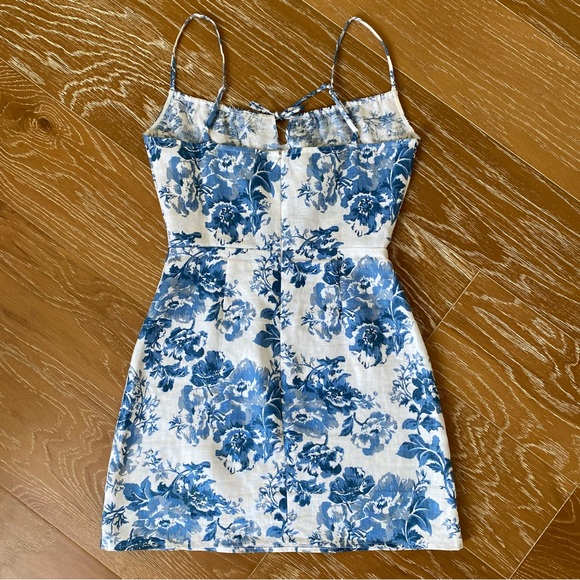 Reformation Violaine Olympia linen print mini dress size 0 - Picture 6 of 16